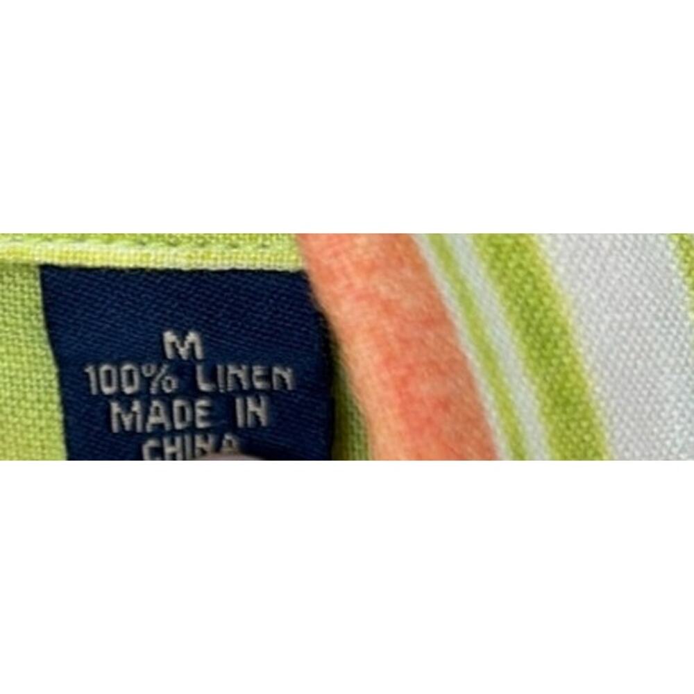 Tommy Bahama Men’s Medium 100% Linen Multicolor Striped Button Front Shirt - Picture 3 of 7